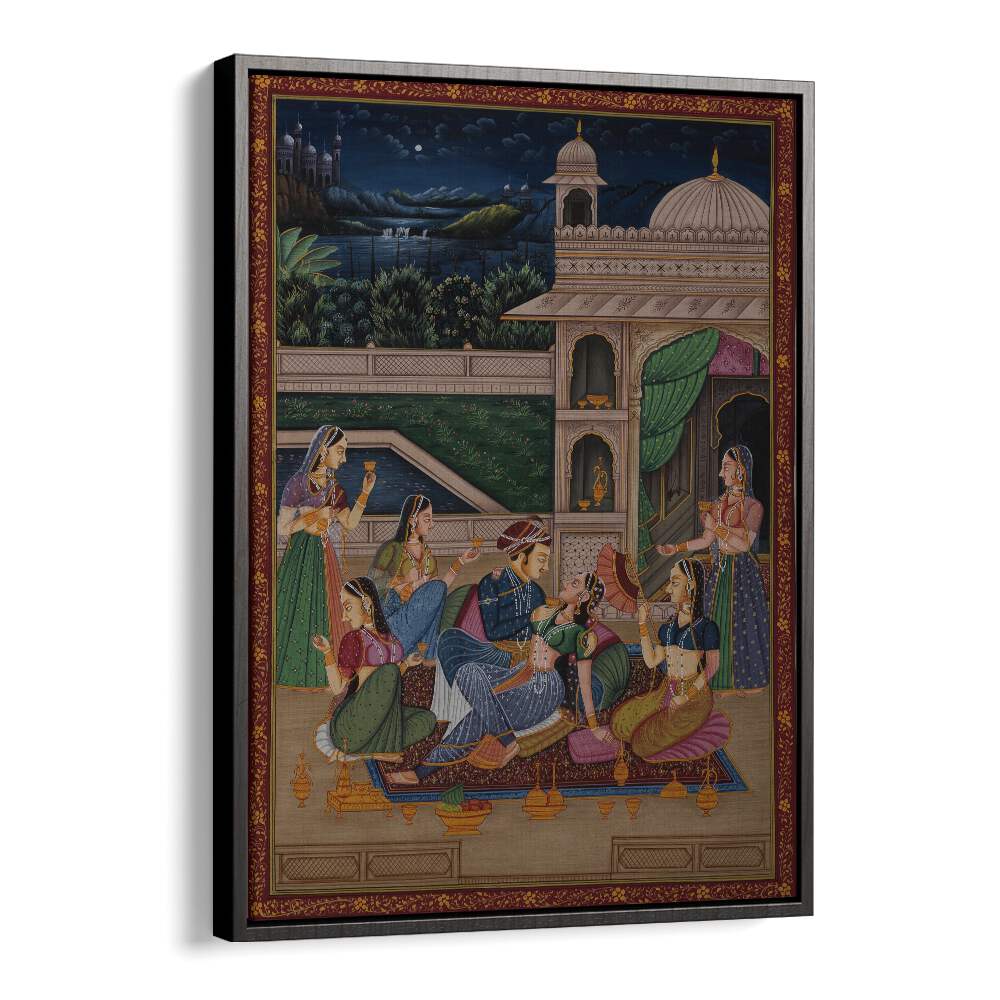 Mughal Painting Indian art painting Artwork in Black Floater Frame