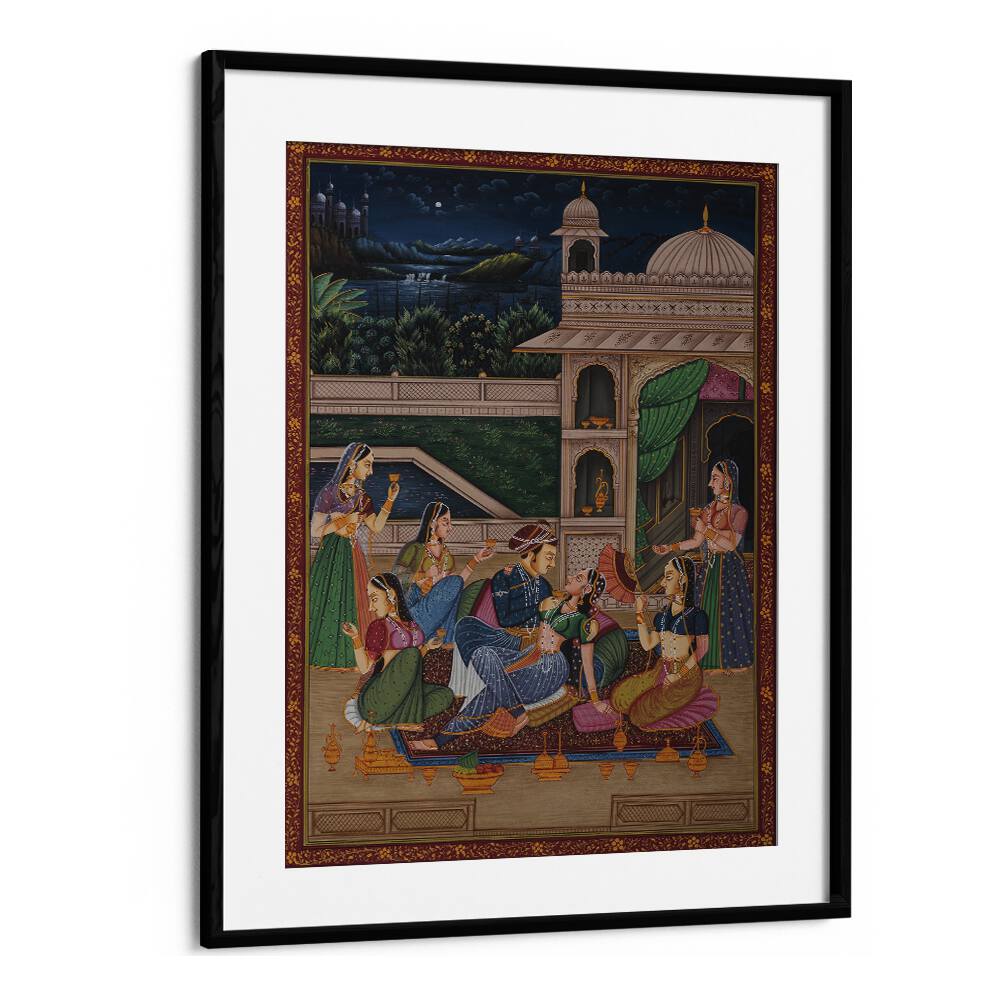 Mughal Painting Indian art painting Artwork in Black Frame With Mount