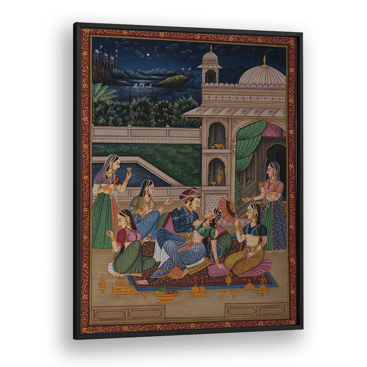 Mughal Painting Indian art painting Artwork in Black Plain Frame