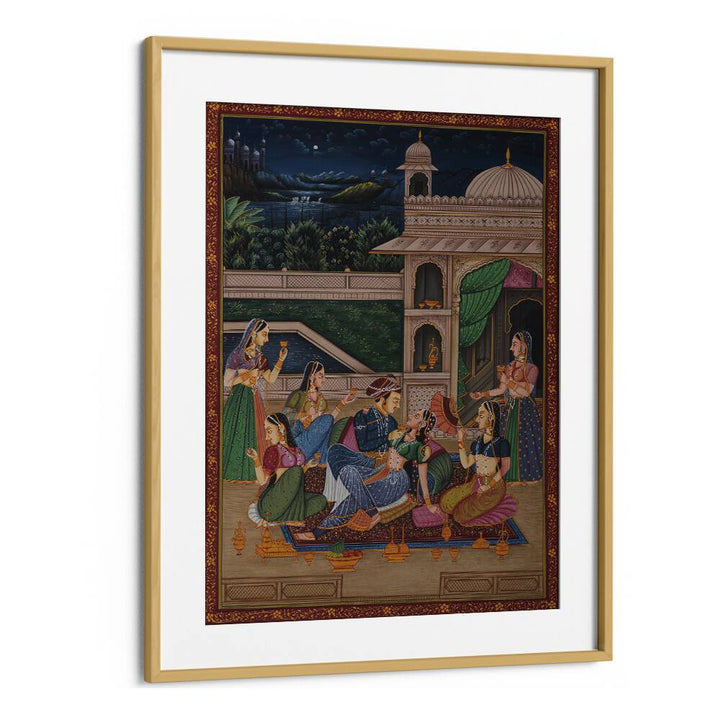 Mughal Painting Indian art painting Artwork in Oak Wood Frame With Mount