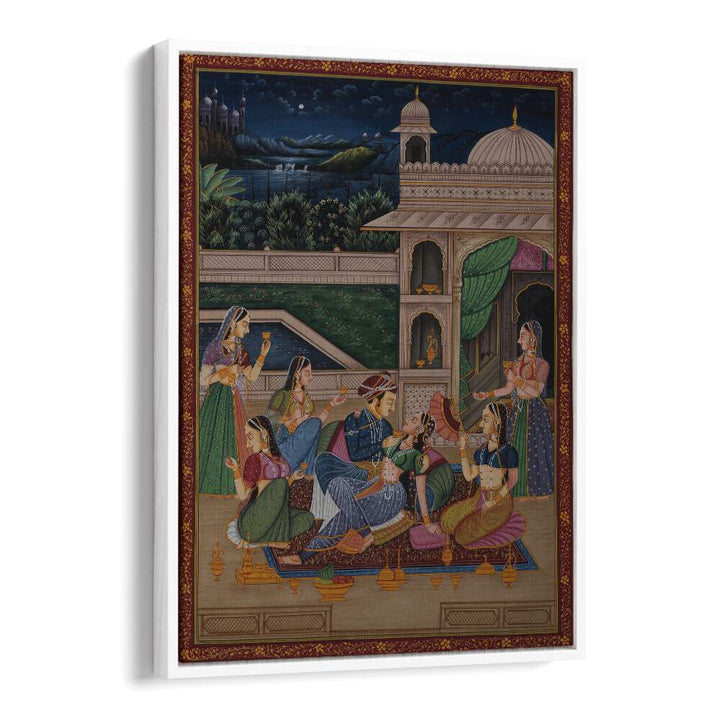 Mughal Painting Indian art painting Artwork in White Floater Frame