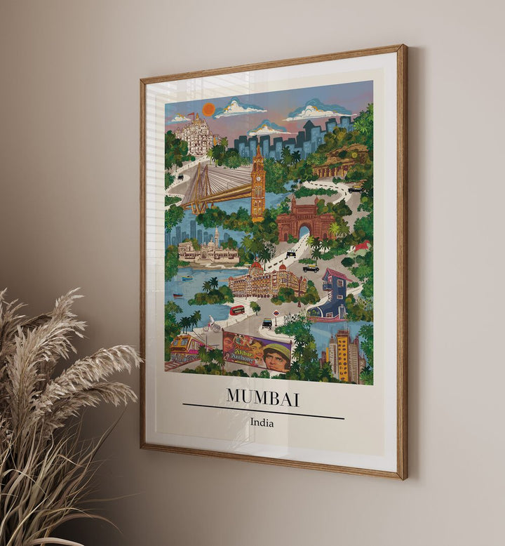Vibrant MUMBAI, TRAVEL POSTERS by Saumya Agarwal, showcasing the city's lively spirit and iconic landmarks.