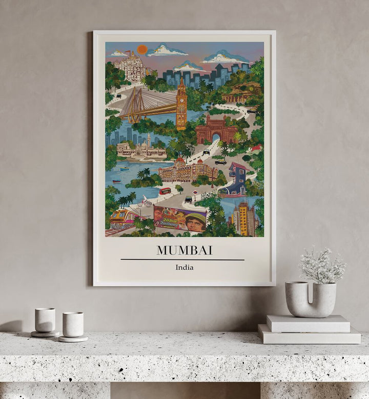 Vibrant MUMBAI, TRAVEL POSTERS by Saumya Agarwal, showcasing the dynamic spirit of India's iconic city.