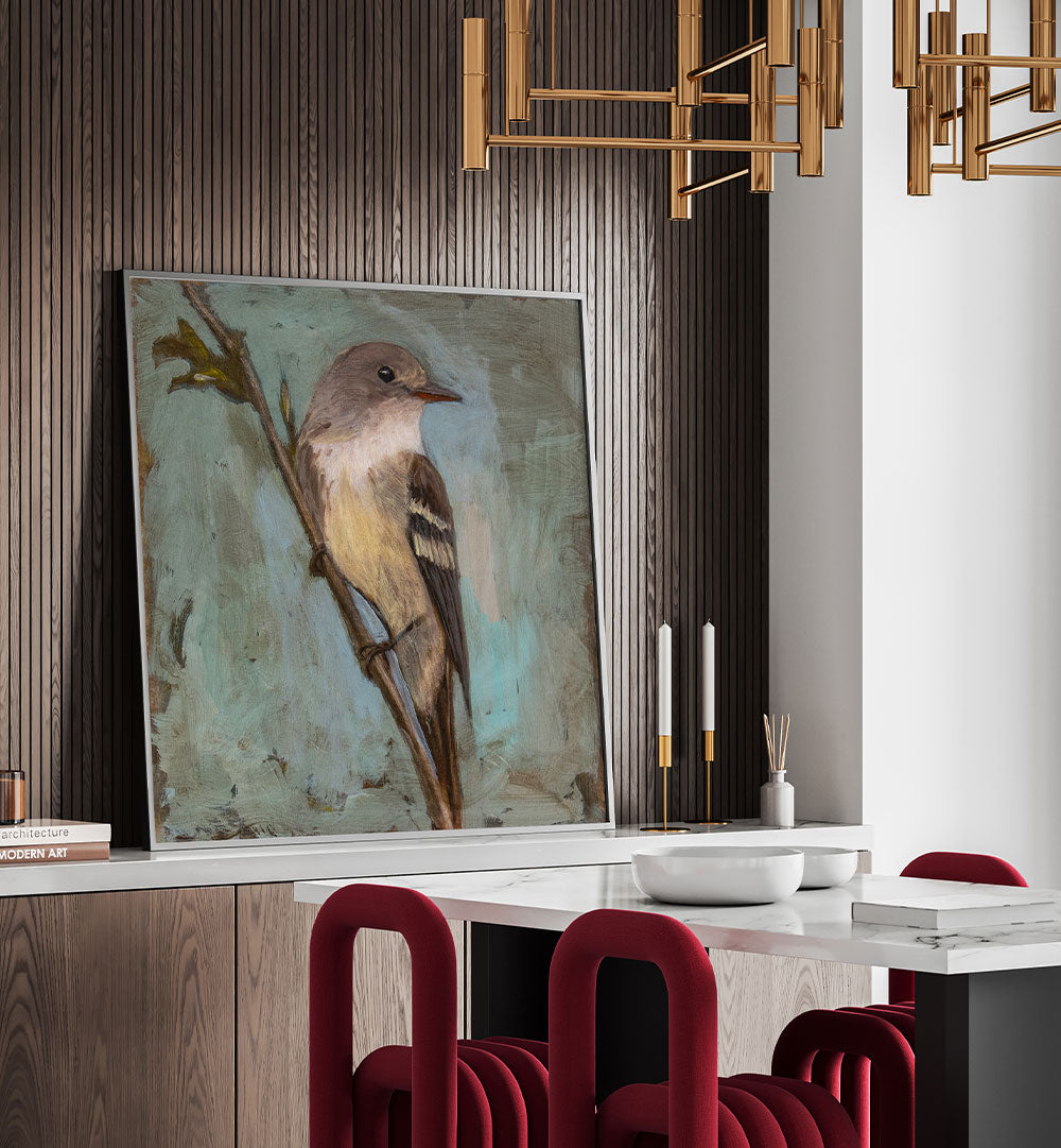 MUTED BIRD ON BRANCH