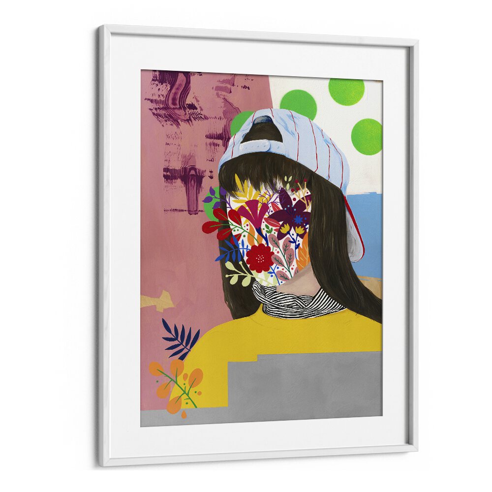 Mystic Garden Pop Art Artwork in White Frame With Mount