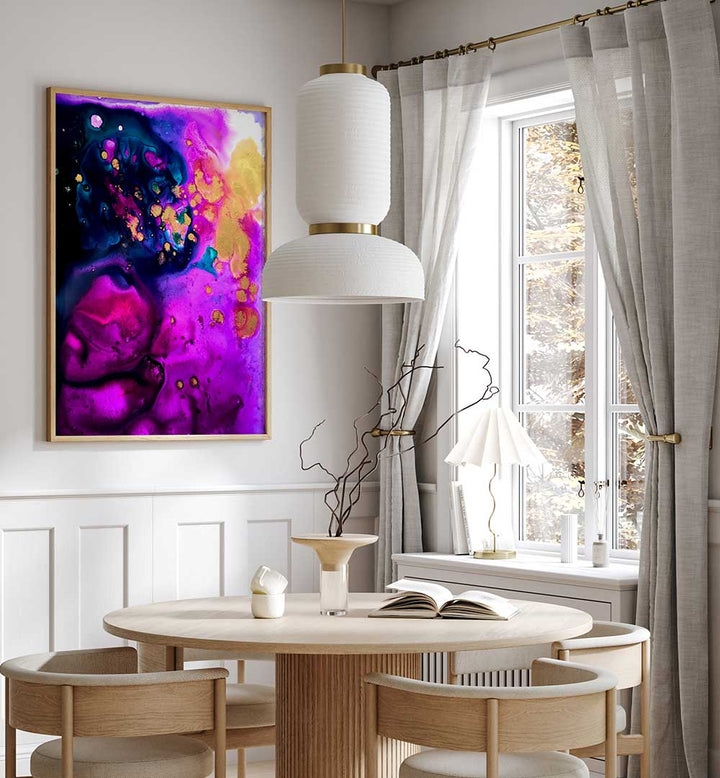 MAGENTA AND GOLD TOPOGRAPHY , ABSTRACT PAINTINGS