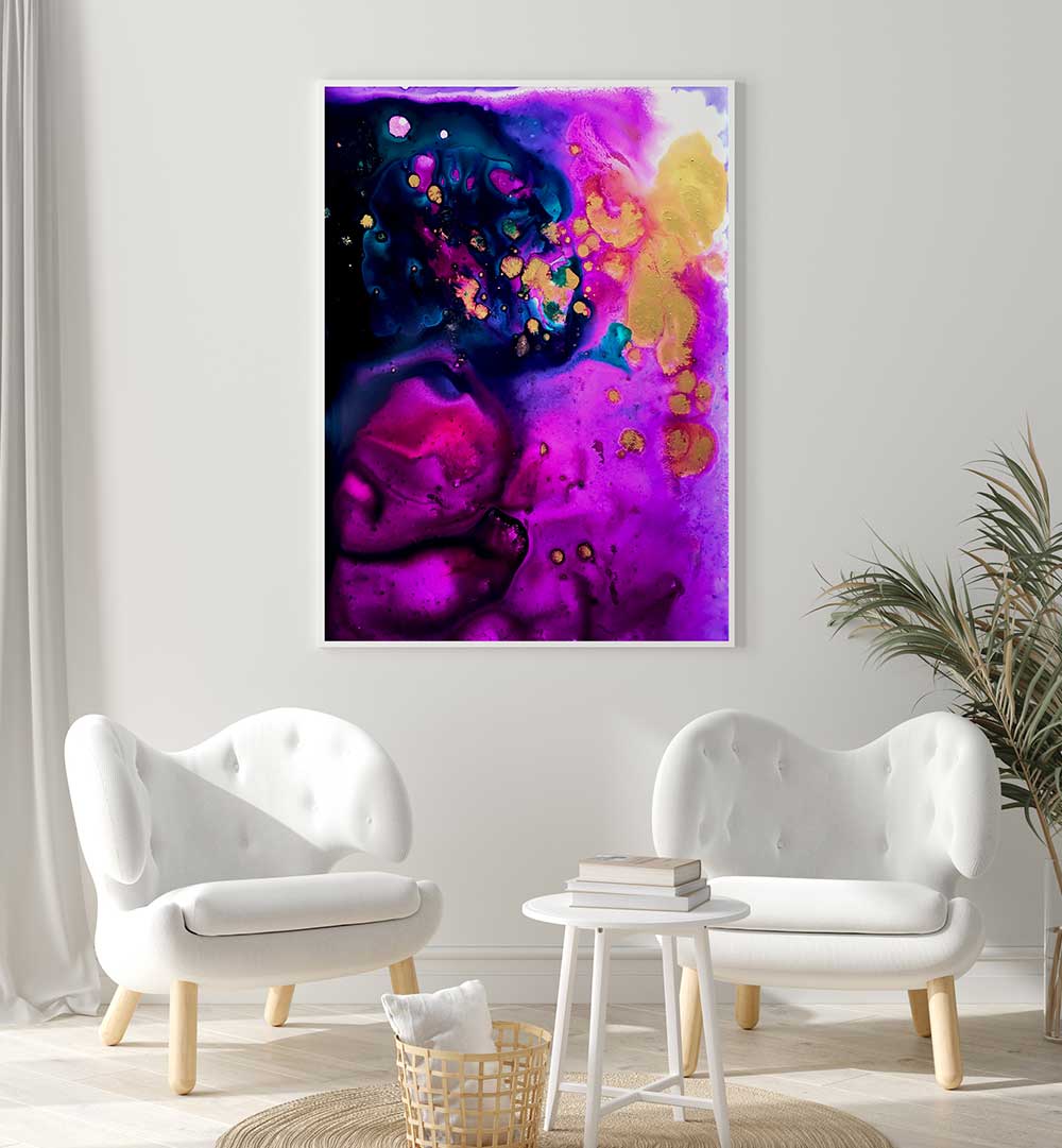 MAGENTA AND GOLD TOPOGRAPHY , ABSTRACT PAINTINGS