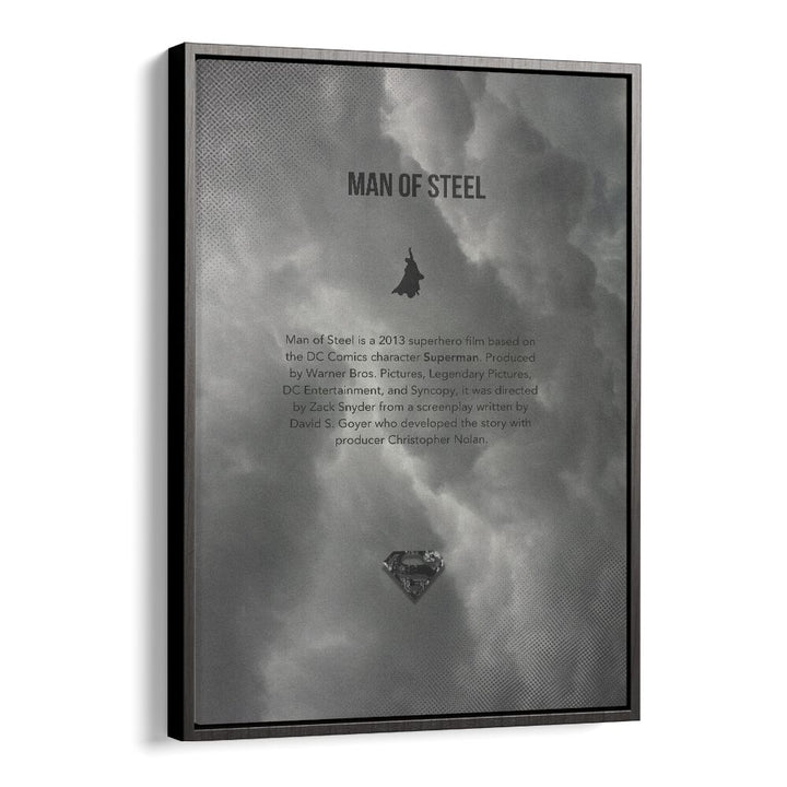 Man Of Steel By Grishma Korjani Movie Posters in Black Floater Frame