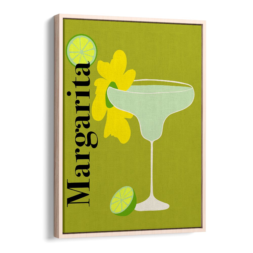 Margarita by Miho Art Studio Bar Posters Bar Art Prints in Oak Wood Floater Frame