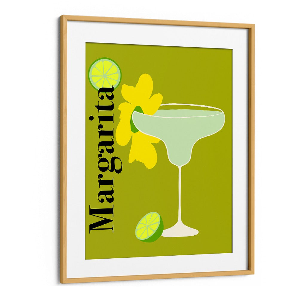 Margarita by Miho Art Studio Bar Posters Bar Art Prints in Oak Wood Frame With Mount