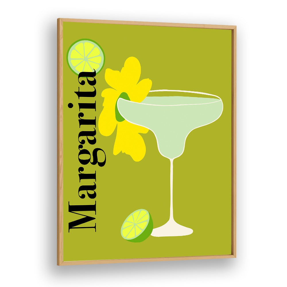 Margarita by Miho Art Studio Bar Posters Bar Art Prints in Oak Wood Plain Frame