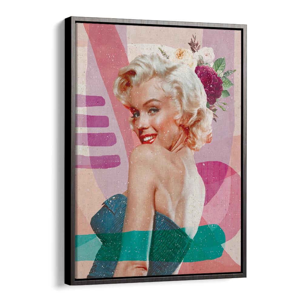 Marilyn Is Back Portraits and Figurative Illustrations in Black Floater Frame