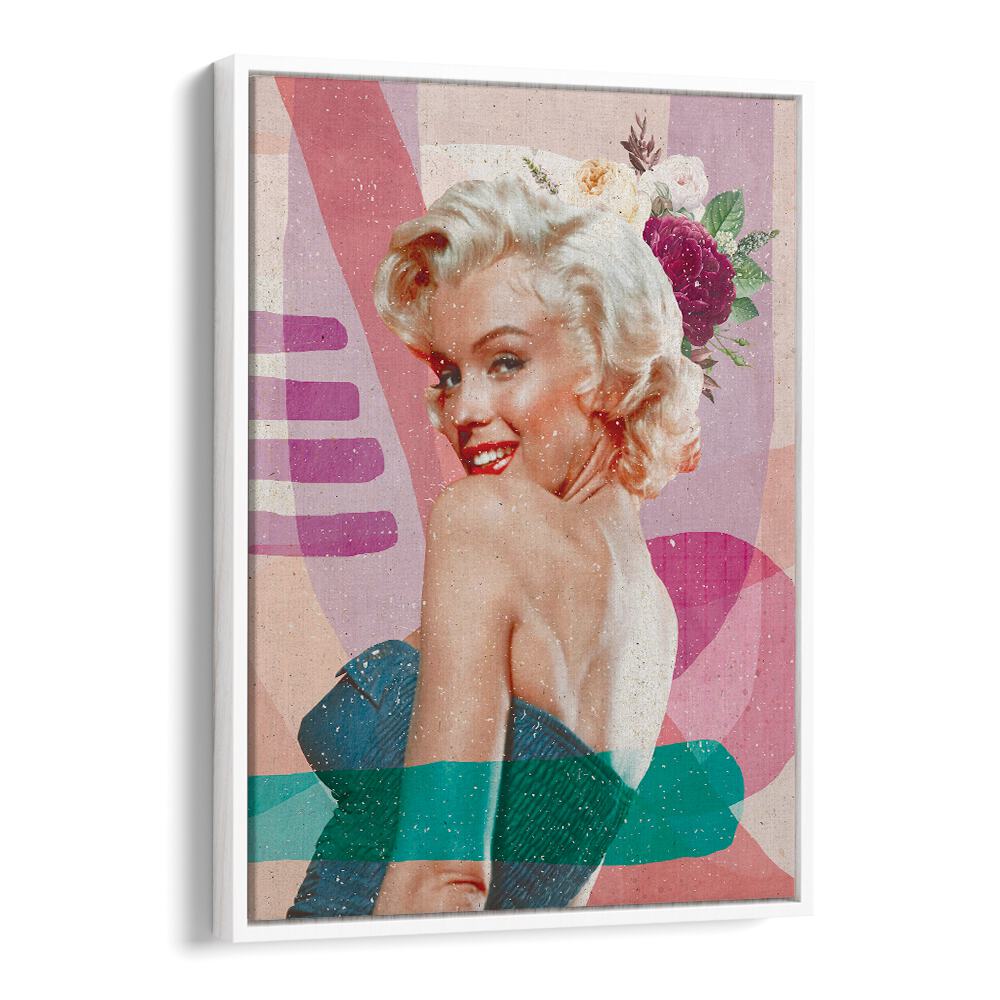 Marilyn Is Back Portraits and Figurative Illustrations in White Floater Frame