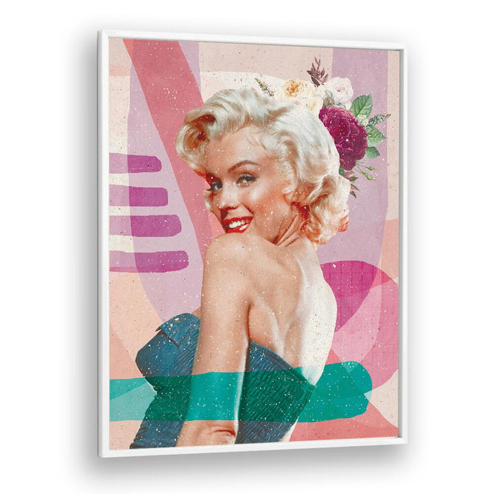 Marilyn Is Back Portraits and Figurative Illustrations in White Plain Frame