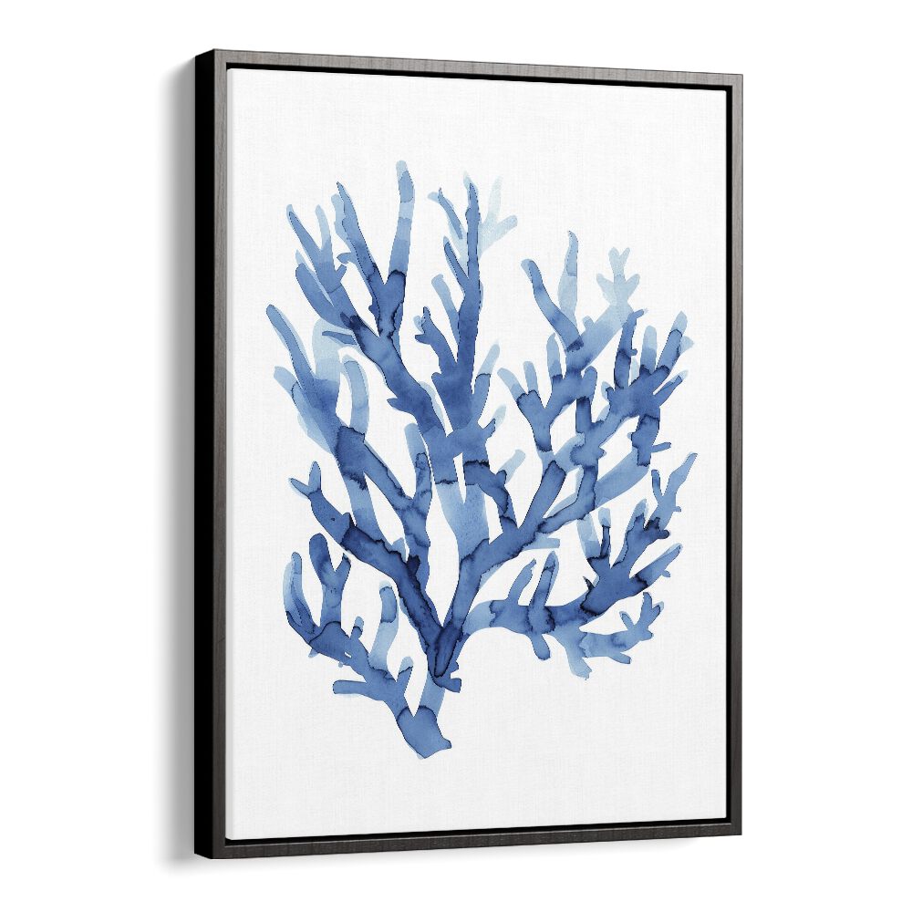 Marine Botanicals I Beach Prints Coastal Wall Art in Black Floater Frame