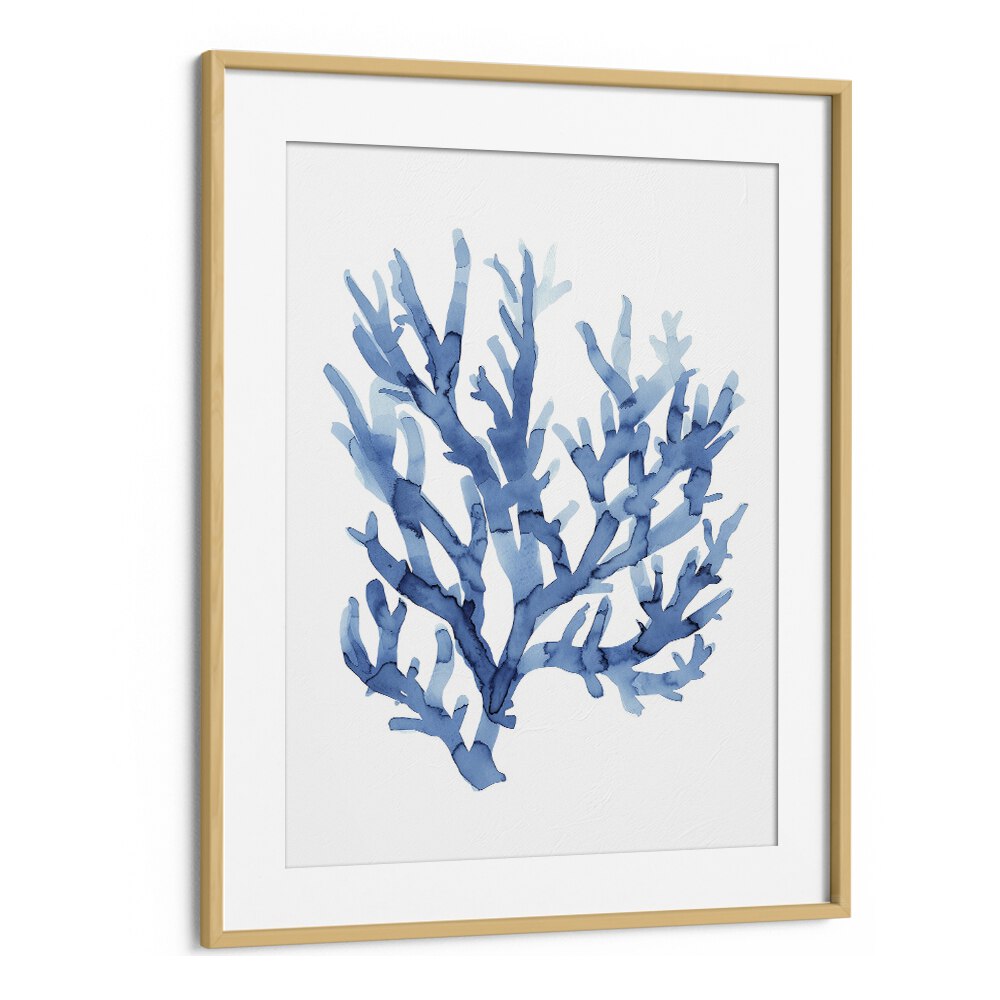 Marine Botanicals I Beach Prints Coastal Wall Art in Oak Wood Frame With Mount