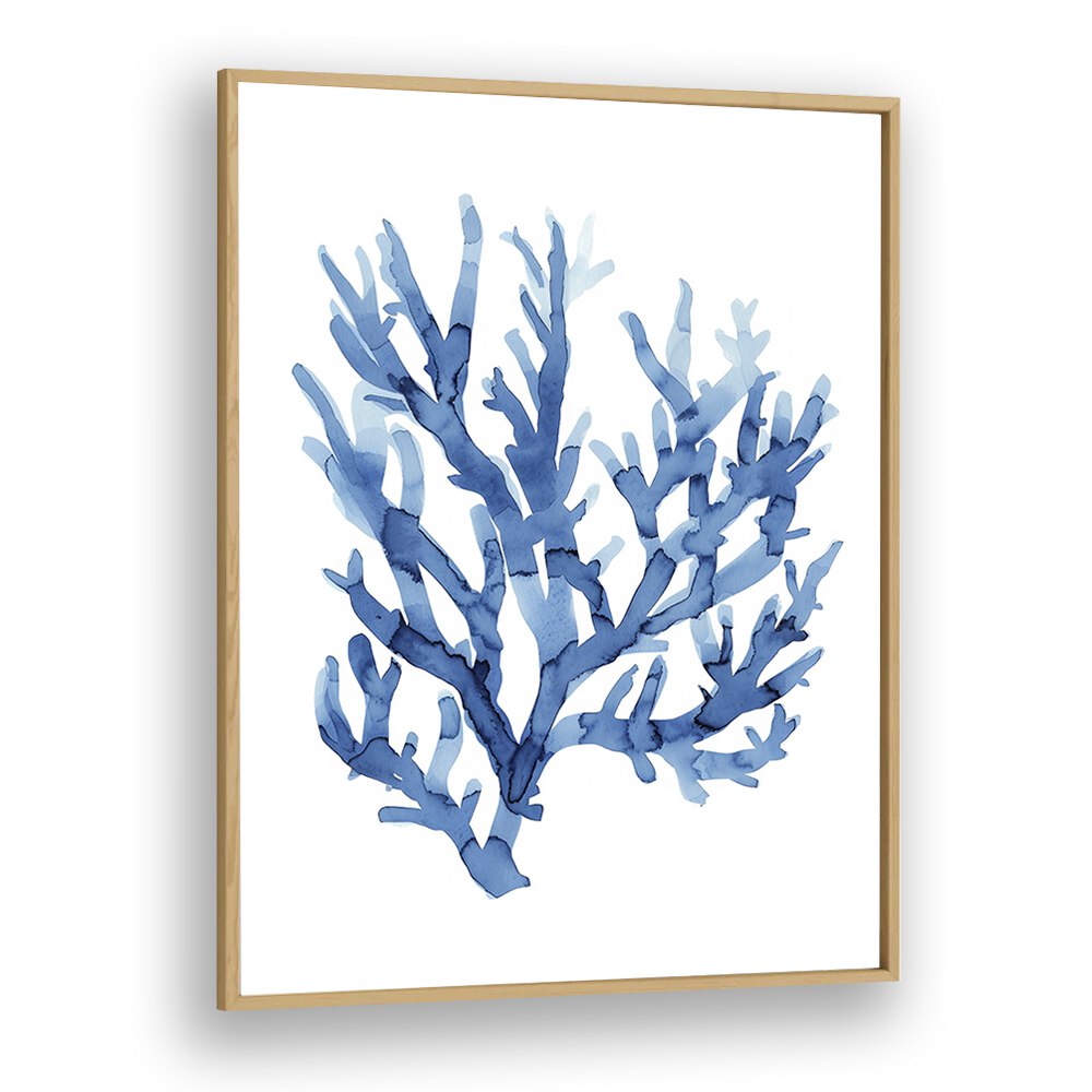 Marine Botanicals I Beach Prints Coastal Wall Art in Oak Wood Plain Frame