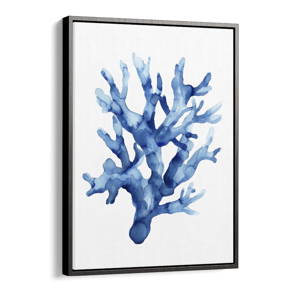 Marine Botanicals II Beach Prints Coastal Wall Art in Black Floater Frame