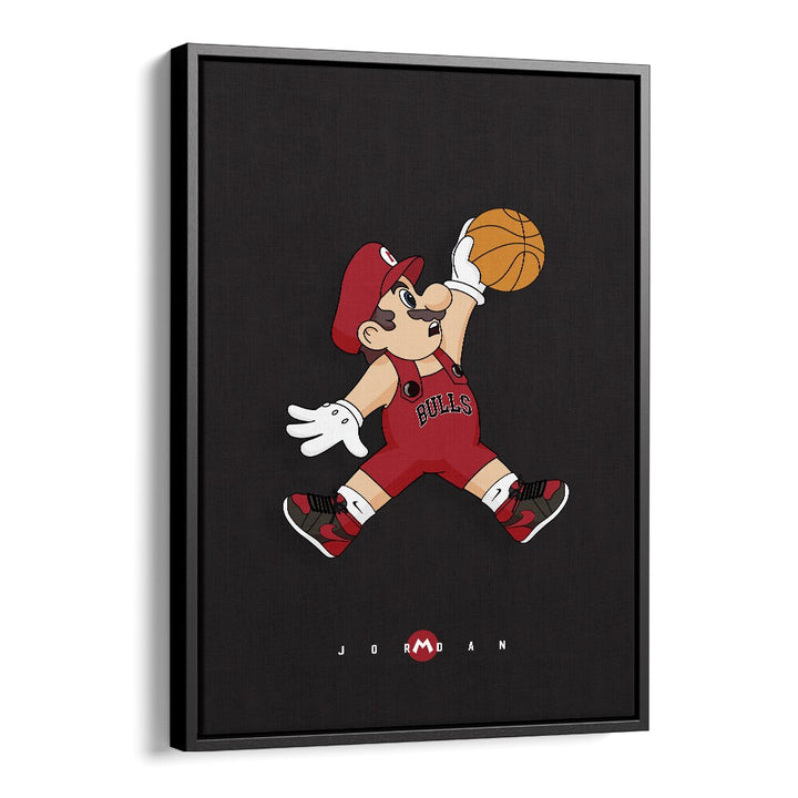 Mario X Basketball Comic Wall Art Comic Posters in Black Floater Frame