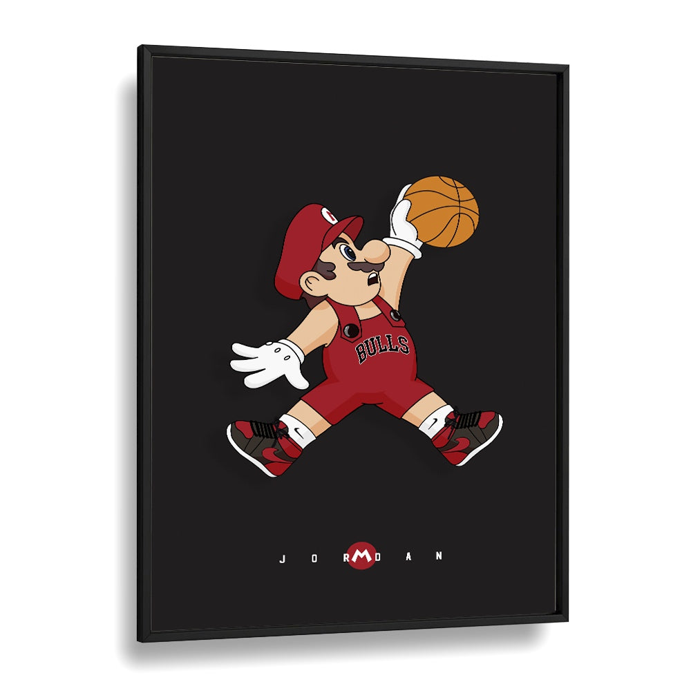 Mario X Basketball Comic Wall Art Comic Posters in Black Plain Frame