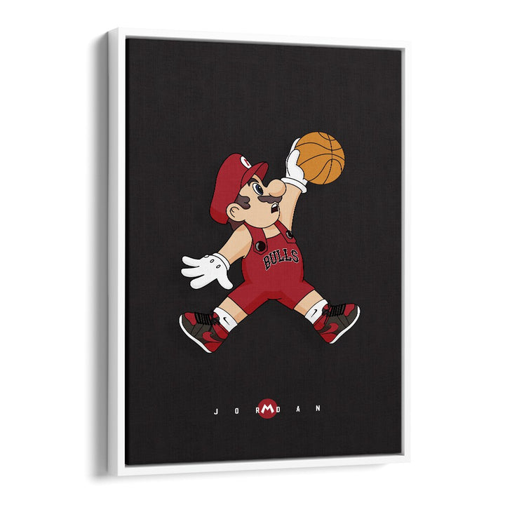 Mario X Basketball Comic Wall Art Comic Posters in White Floater Frame