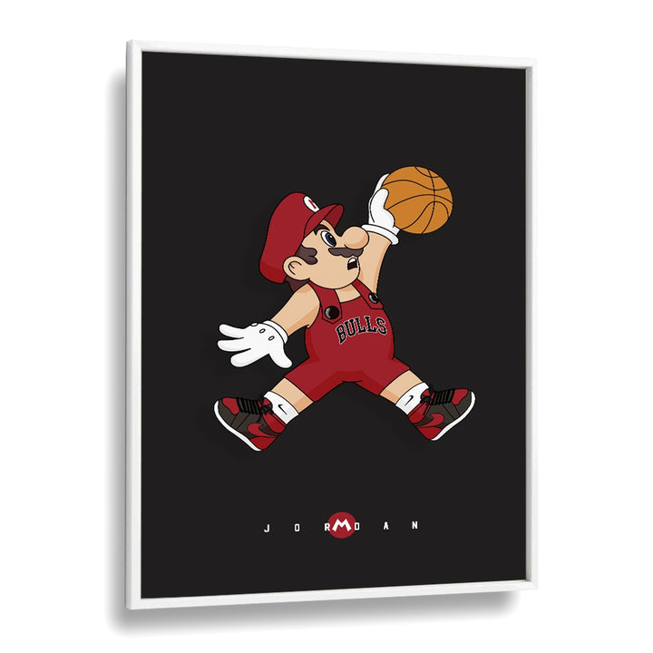 Mario X Basketball Comic Wall Art Comic Posters in White Plain Frame