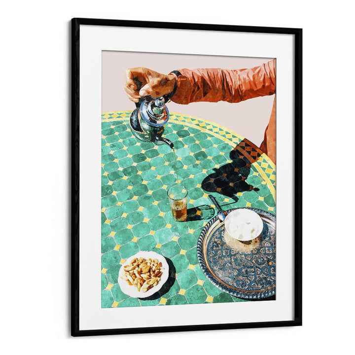 Masala Chai Tea By Uma Gokhale Art Prints in Black Frame With Mount