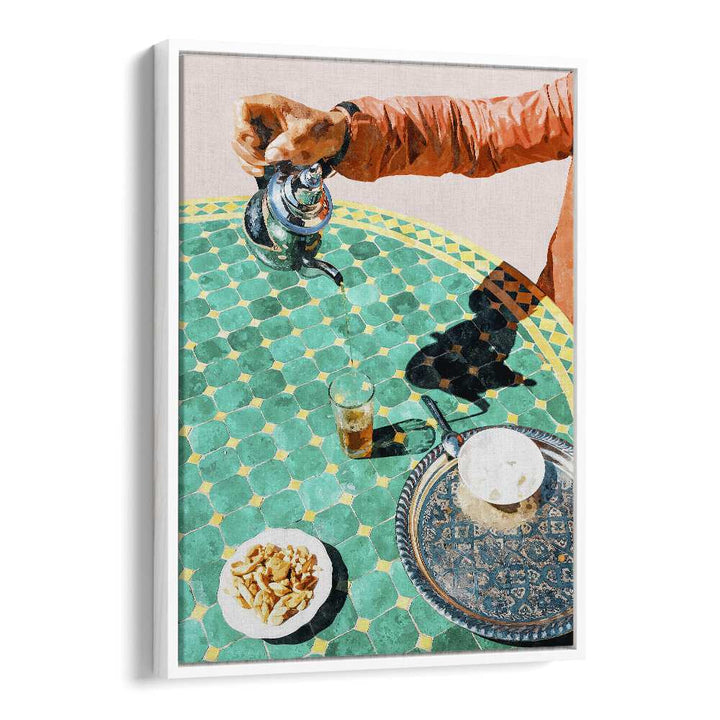 Masala Chai Tea By Uma Gokhale Art Prints in White Floater Frame