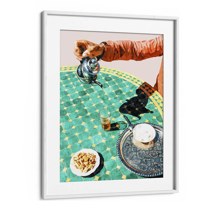 Masala Chai Tea By Uma Gokhale Art Prints in White Frame With Mount