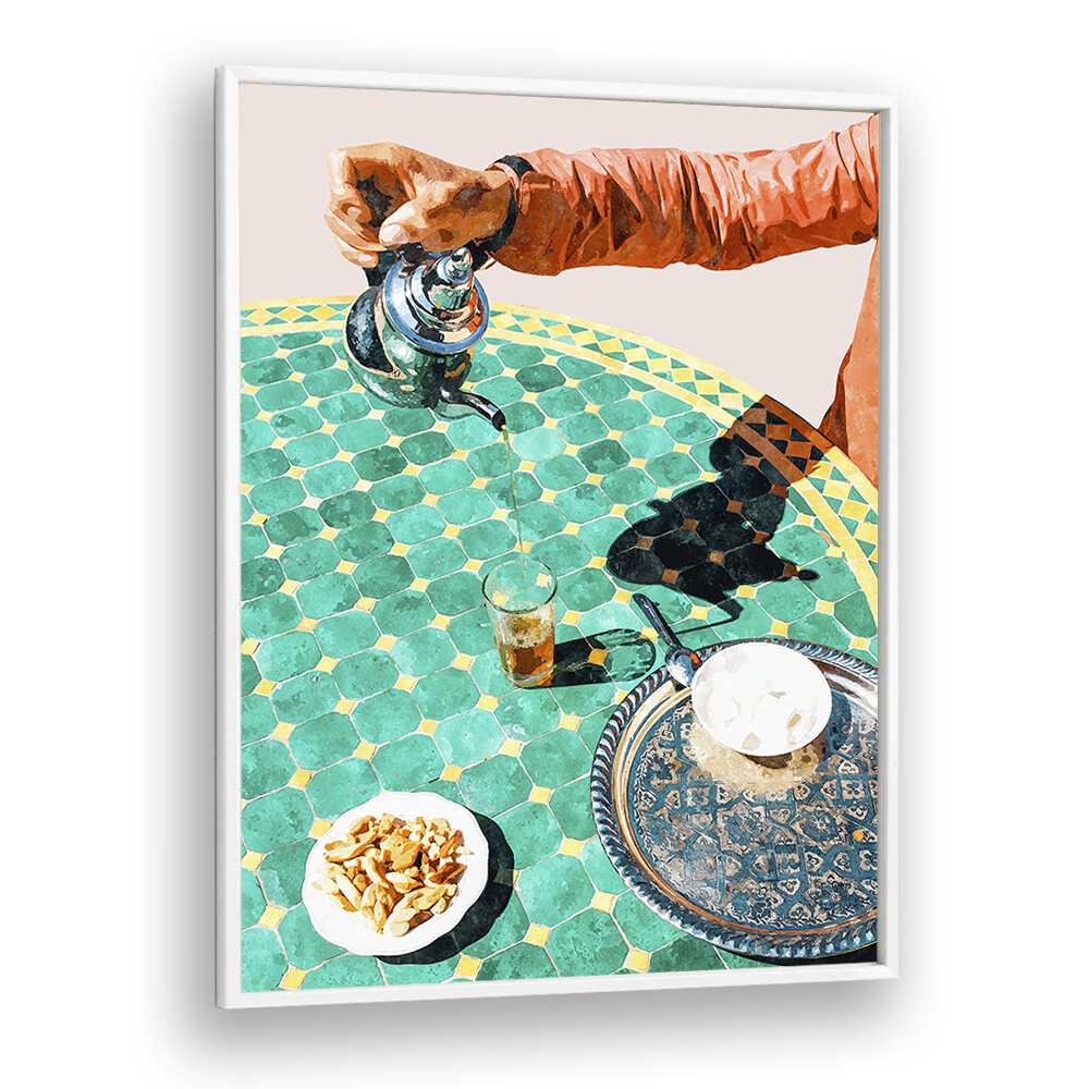 Masala Chai Tea By Uma Gokhale Art Prints in White Plain Frame