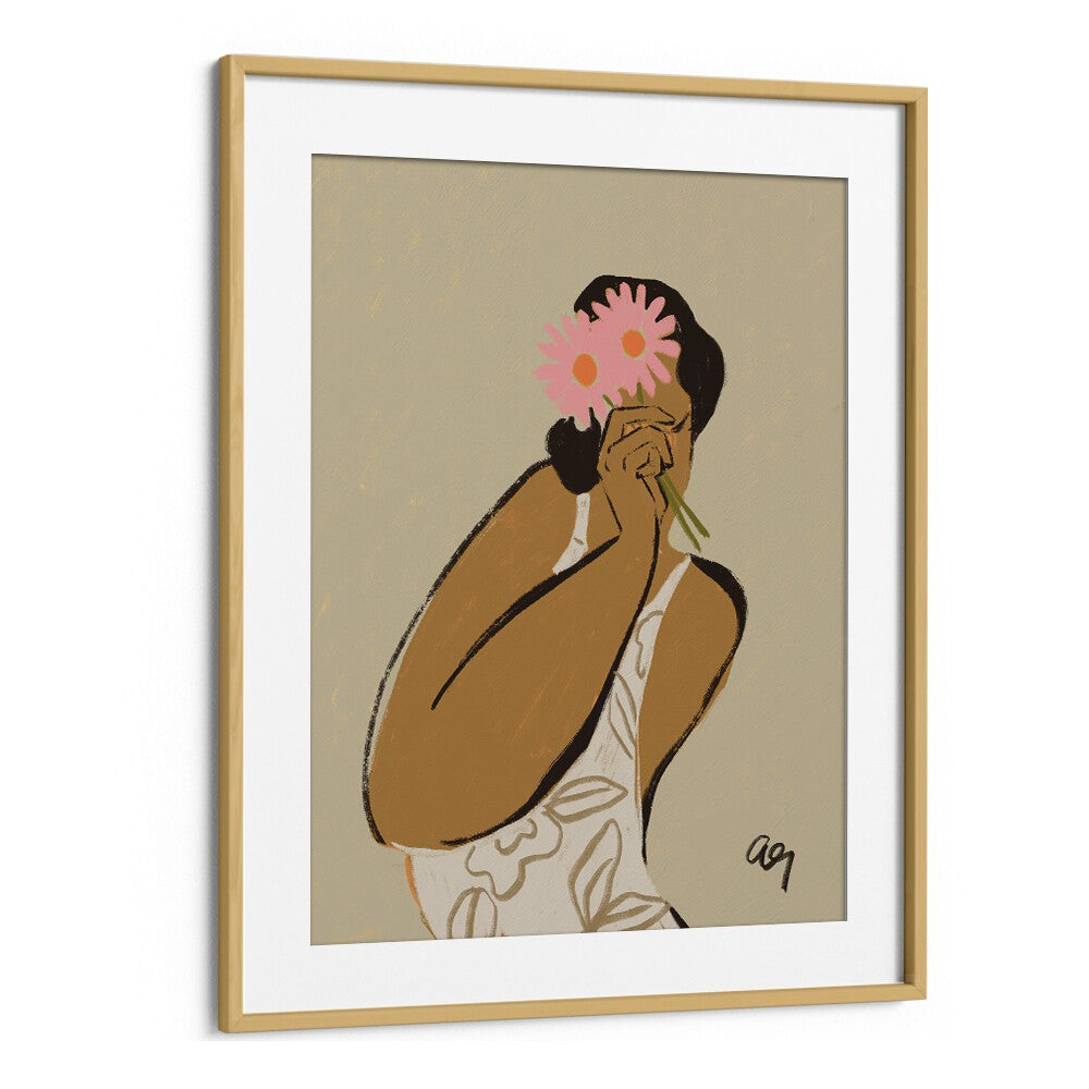 Mask By Arty Guava Wall Art Prints in Oak Wood Frame With Mount