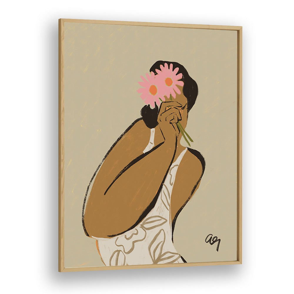 Mask By Arty Guava Wall Art Prints in Oak Wood Plain Frame