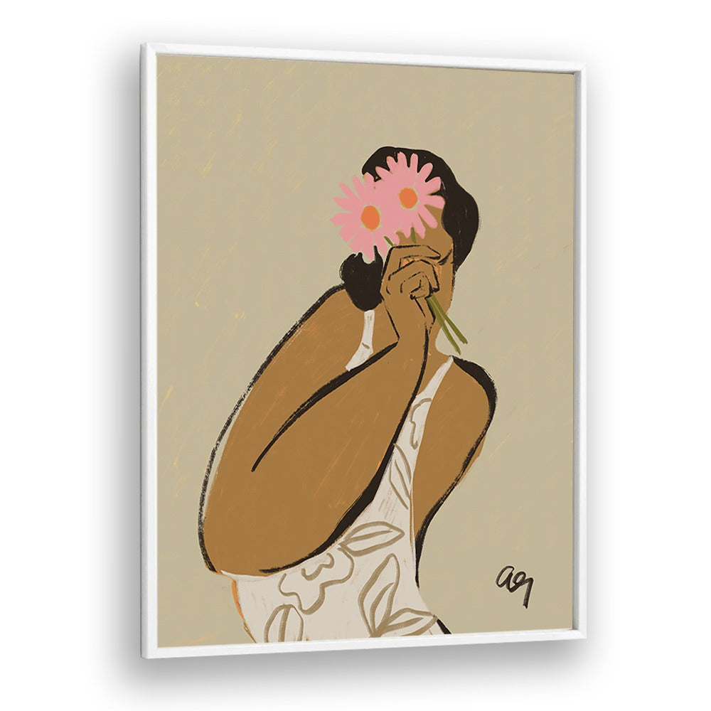 Mask By Arty Guava Wall Art Prints in White Plain Frame