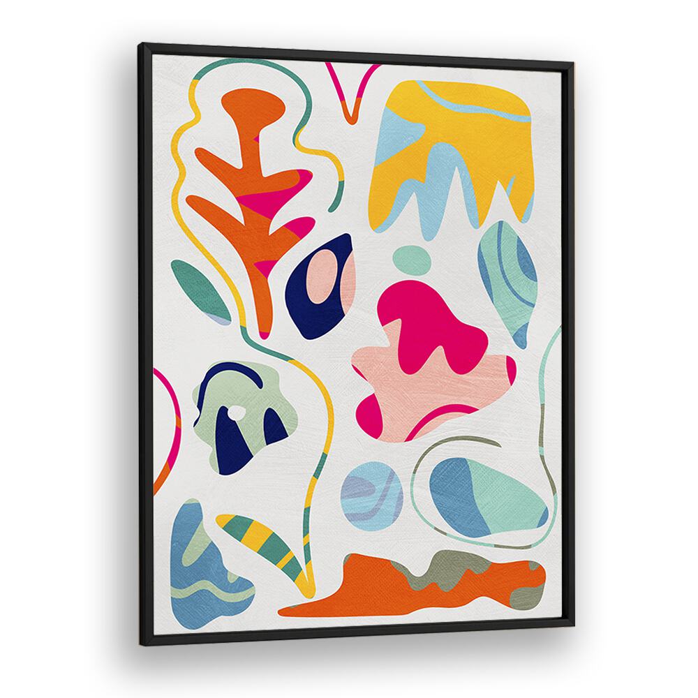 Matisse Inspired Shapes By Ana Rut Bre Landscape Art Prints in Black Plain Frame