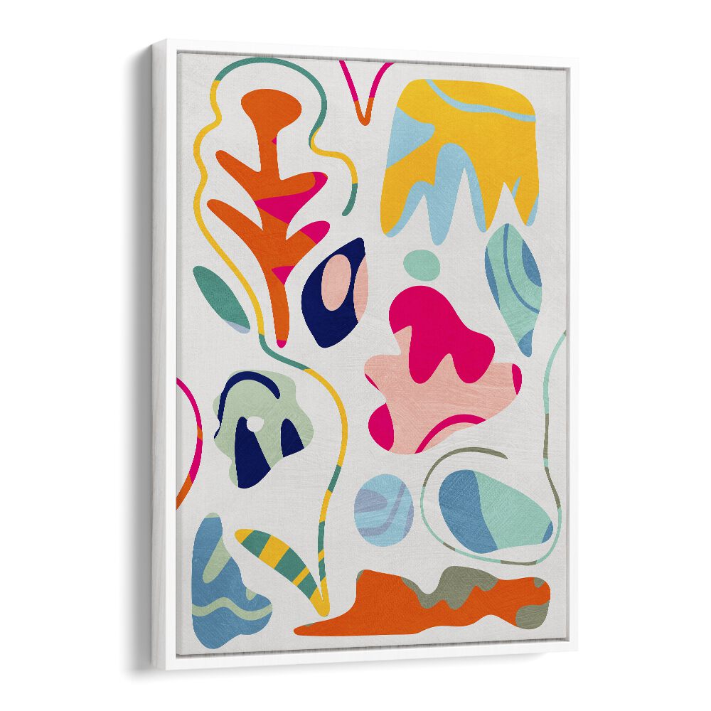 Matisse Inspired Shapes By Ana Rut Bre Landscape Art Prints in White Floater Frame