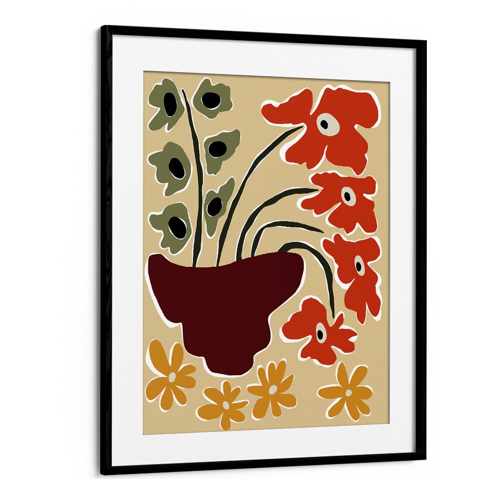 Matisse Safari by Miho Art Studio Botanical Art Prints Floral Paintings in Black Frame With Mount