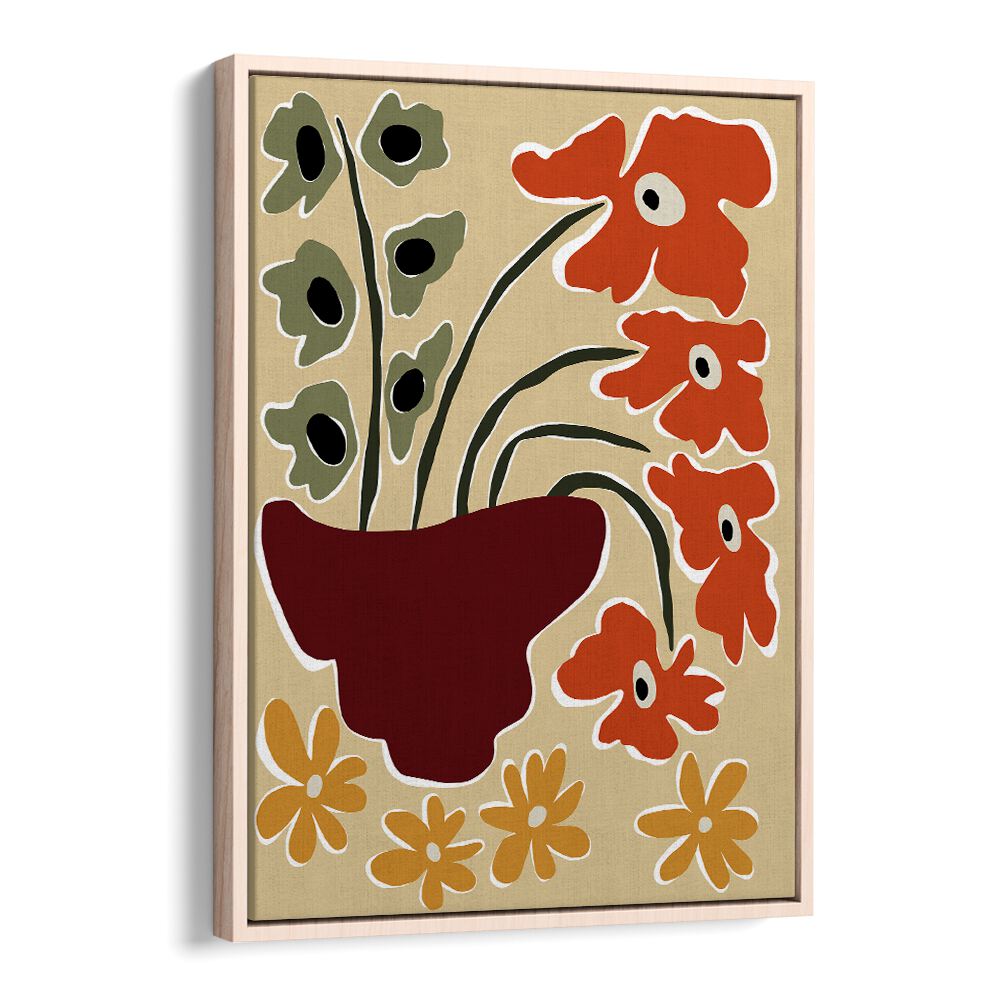 Matisse Safari by Miho Art Studio Botanical Art Prints Floral Paintings in Oak Wood Floater Frame