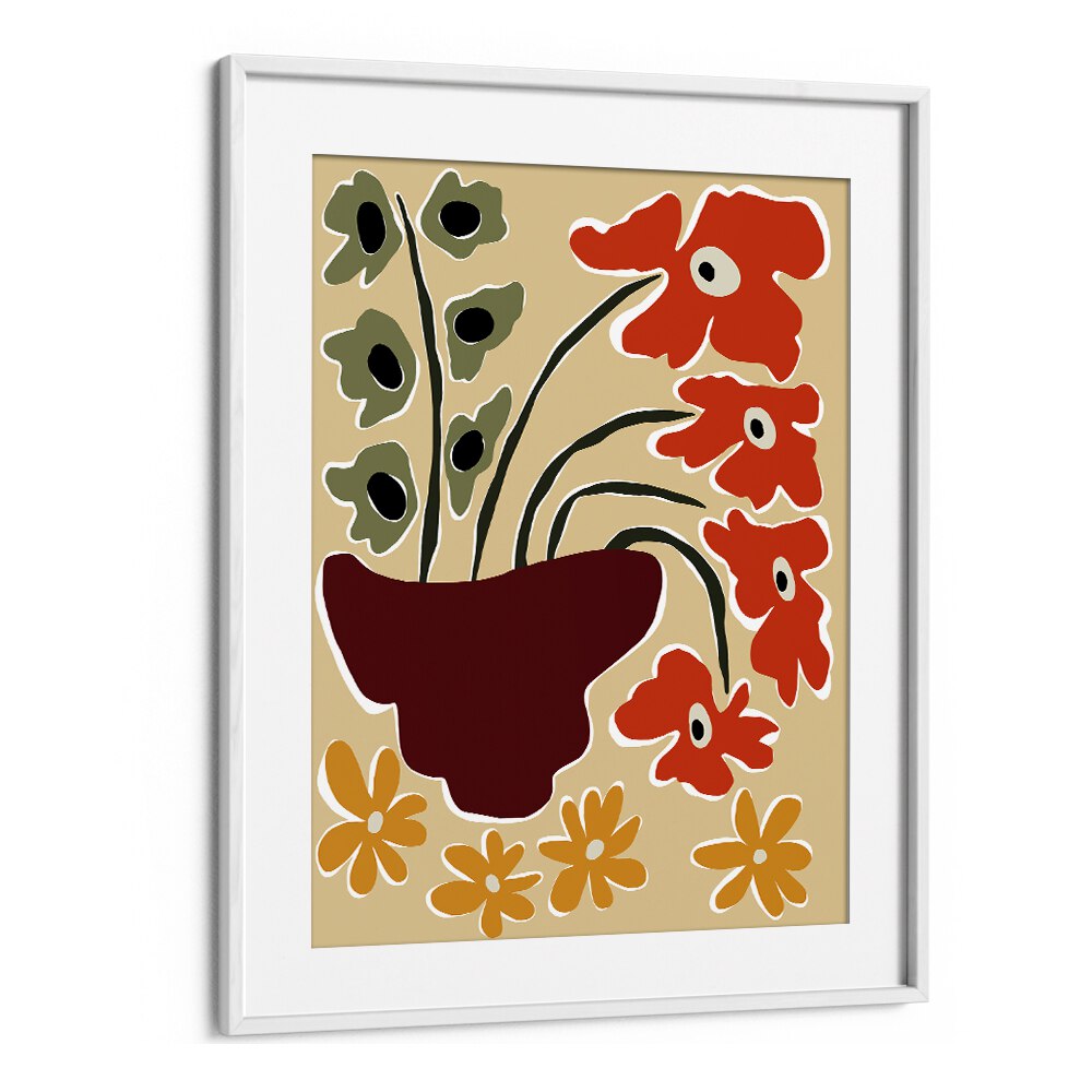 Matisse Safari by Miho Art Studio Botanical Art Prints Floral Paintings in White Frame With Mount