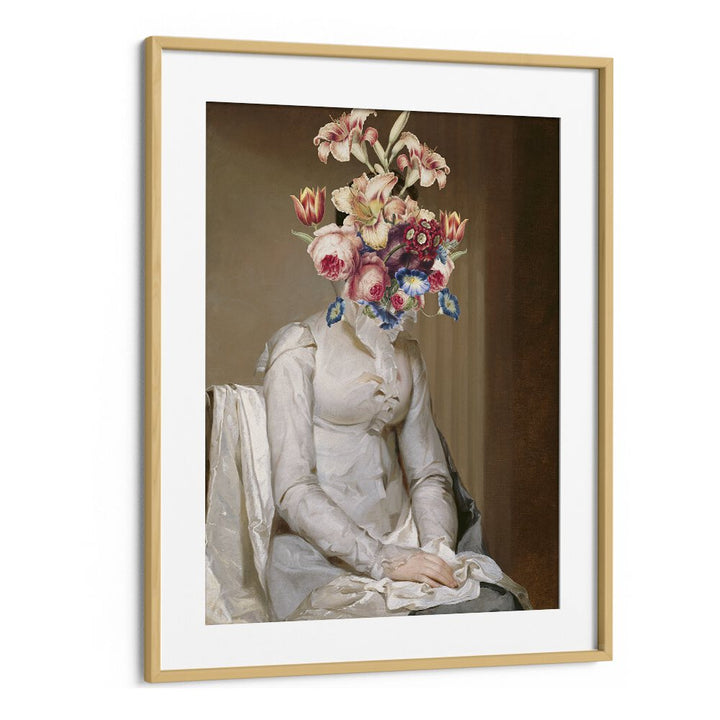 Meet Me in the Garden by the Art Concept Altered Art Prints in Oak Wood Frame With Mount