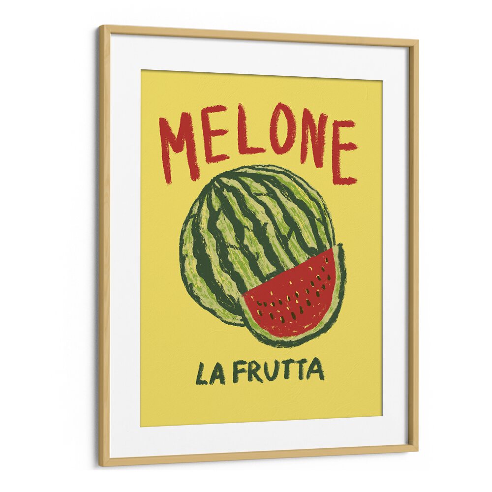 Melone Lafrutta by Studio Dolci Kitchen Art Prints in Oak Wood Frame With Mount