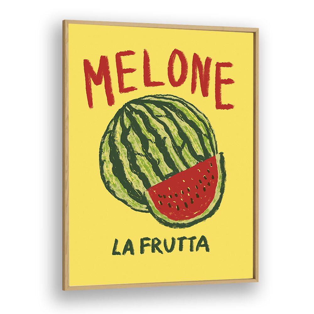 Melone Lafrutta by Studio Dolci Kitchen Art Prints in Oak Wood Plain Frame