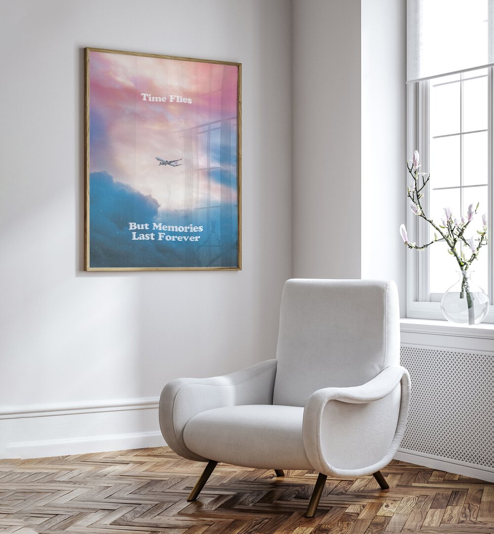 Stylish typography poster featuring "MEMORIES LAST FOREVER, QUOTES" perfect for home décor inspiration.