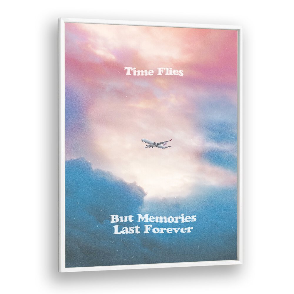 Typography poster featuring the quote "But Memories Last Forever" in a stylish frame, perfect for home décor.