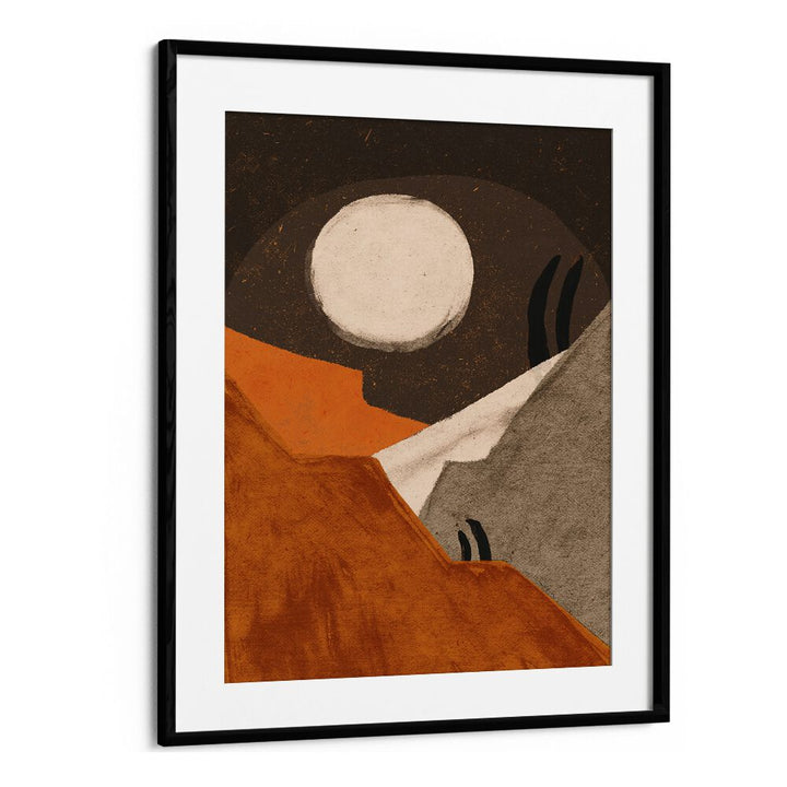 Mexico At Night By Treechild Landscape Art Prints in Black Frame With Mount