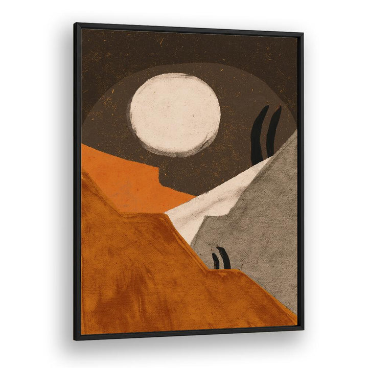 Mexico At Night By Treechild Landscape Art Prints in Black Plain Frame