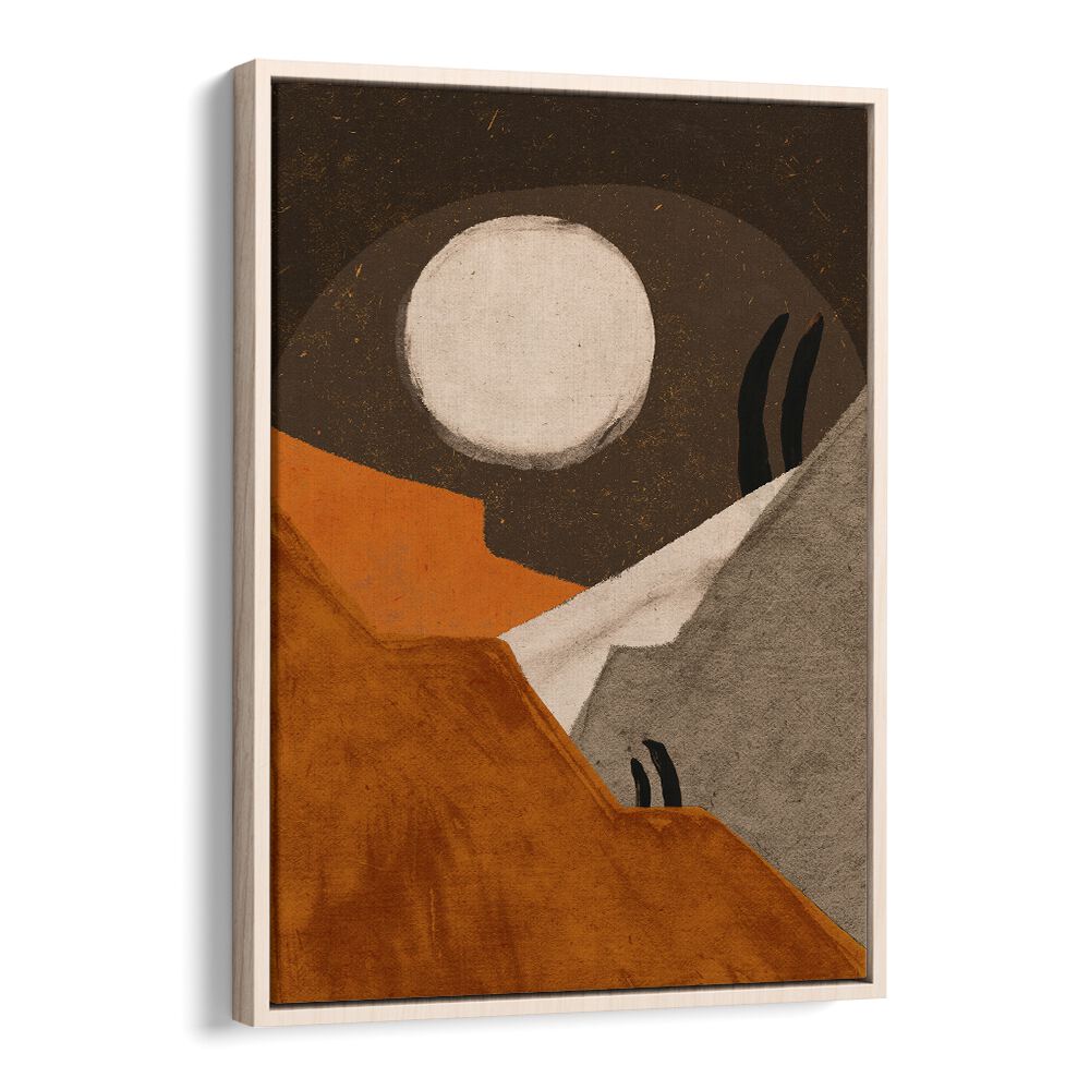 Mexico At Night By Treechild Landscape Art Prints in Oak Wood Floater Frame