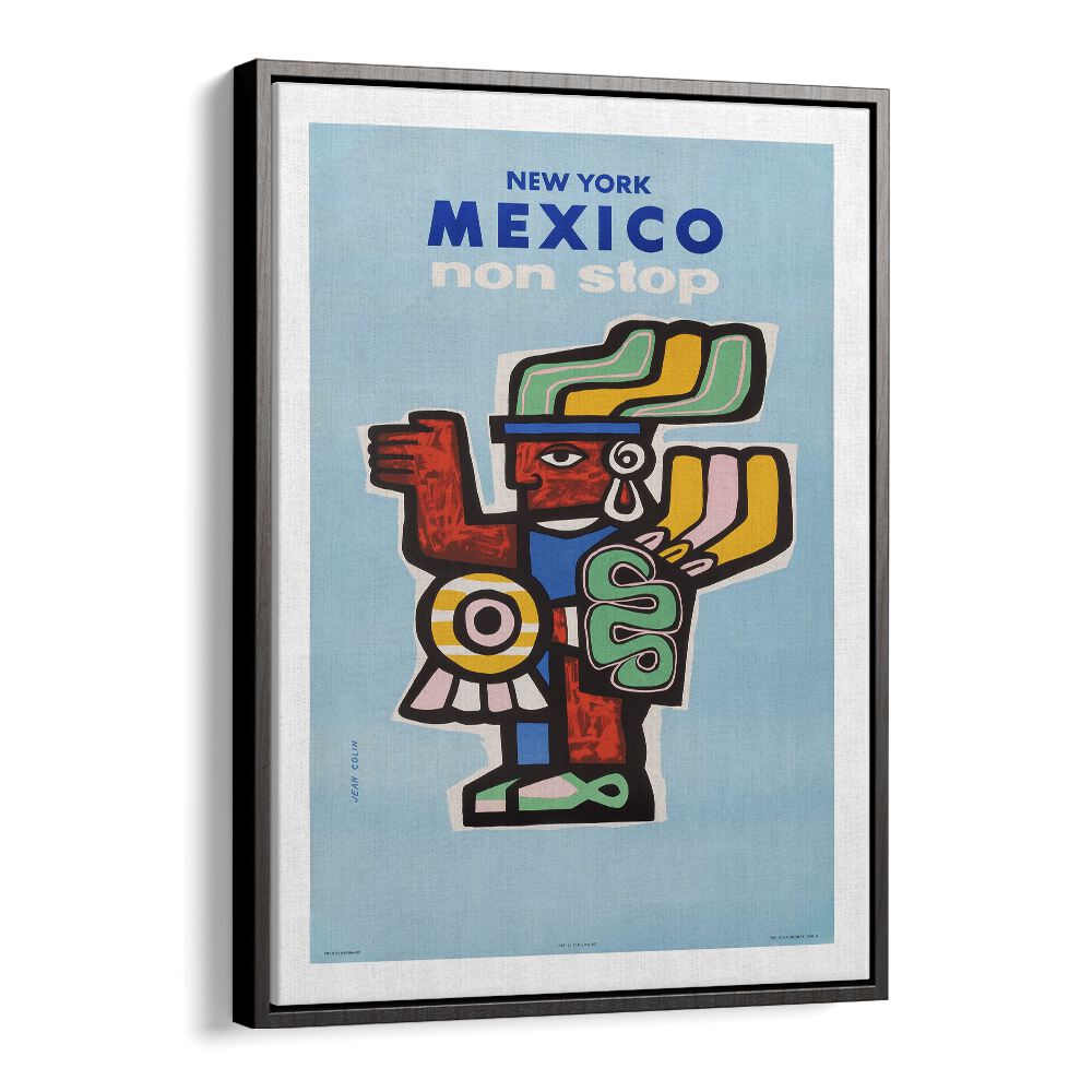 Mexico II Retro Vintage Travel Vintage Travel Posters in Black Floater Frame