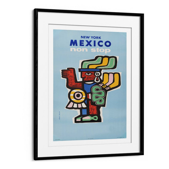 Mexico II Retro Vintage Travel Vintage Travel Posters in Black Frame With Mount