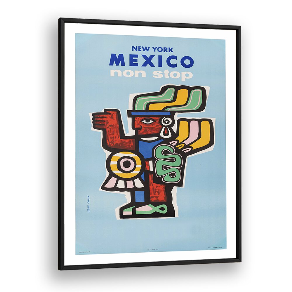 Mexico II Retro Vintage Travel Vintage Travel Posters in Black Plain Frame