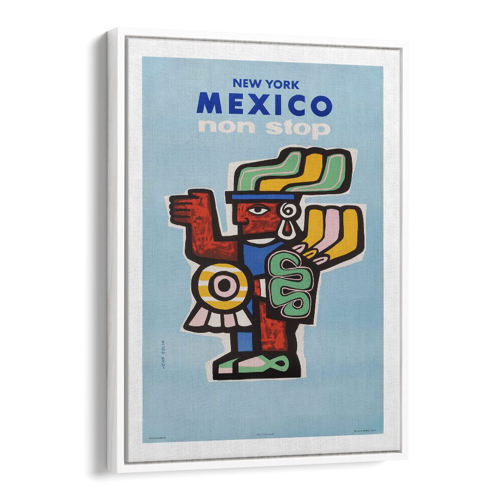 Mexico II Retro Vintage Travel Vintage Travel Posters in White Floater Frame